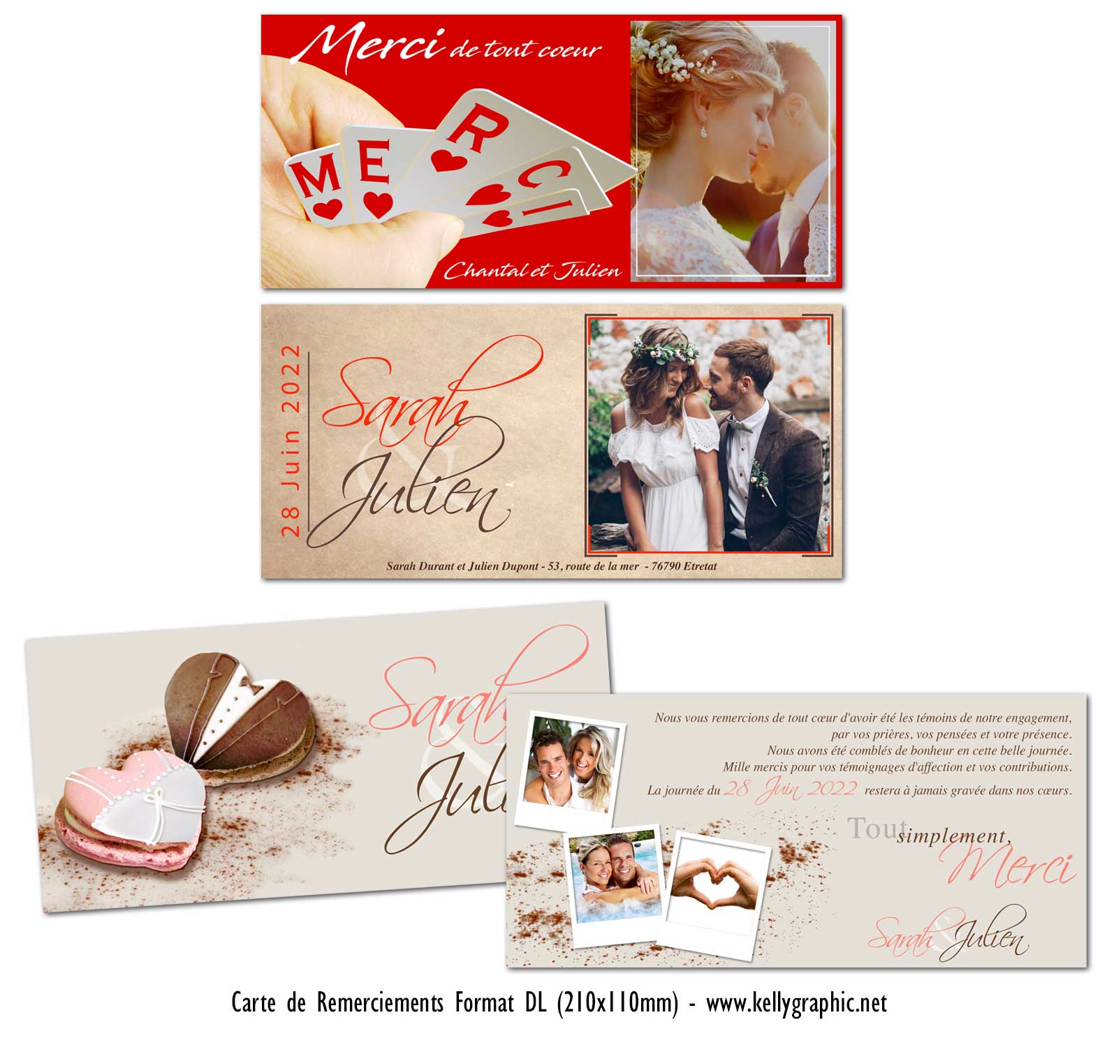 Carte de remerciement mariage Carte de remerciement mariage