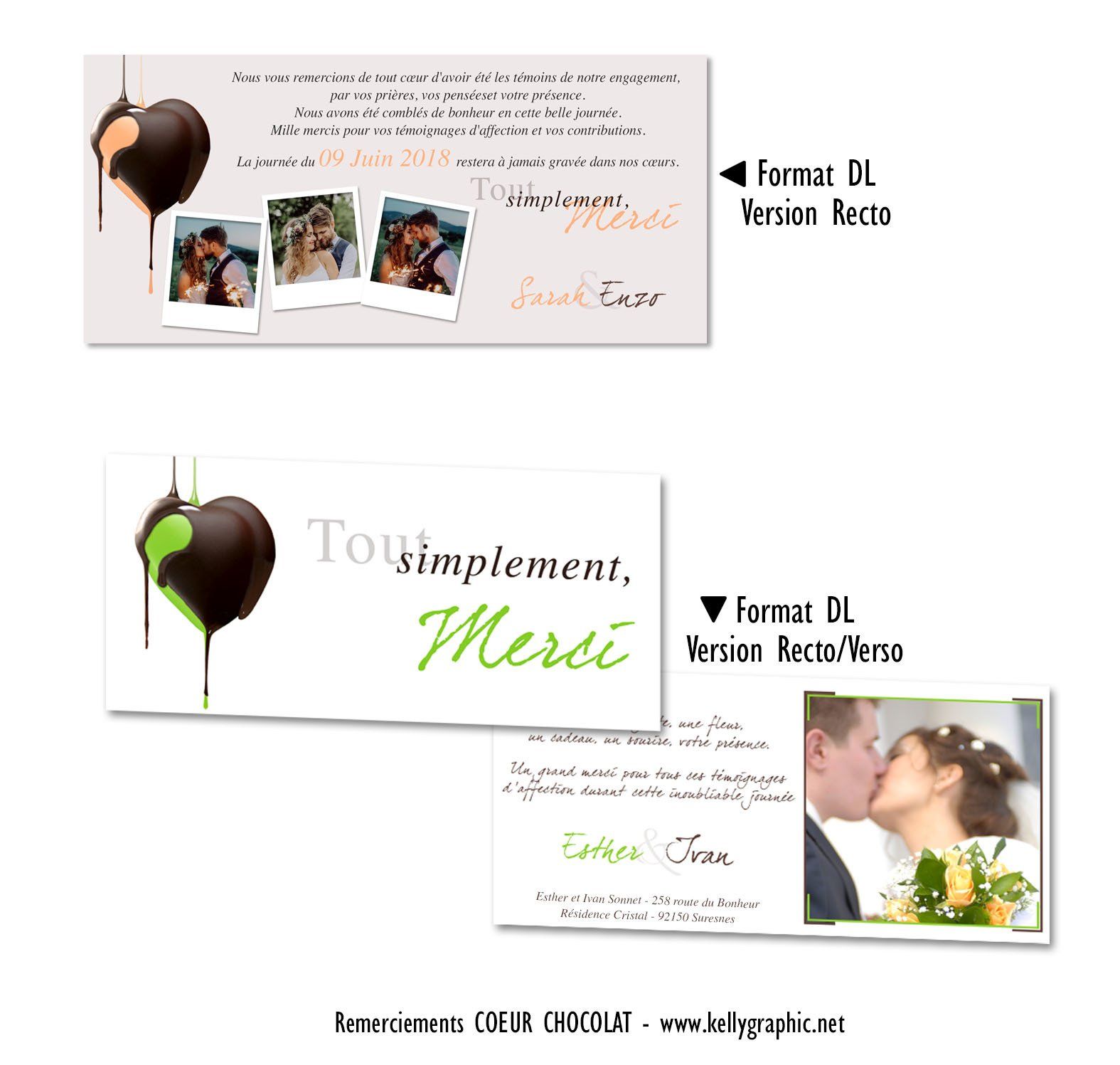 carte remerciements mariage coeur chocolat carte remerciements mariage coeur chocolat