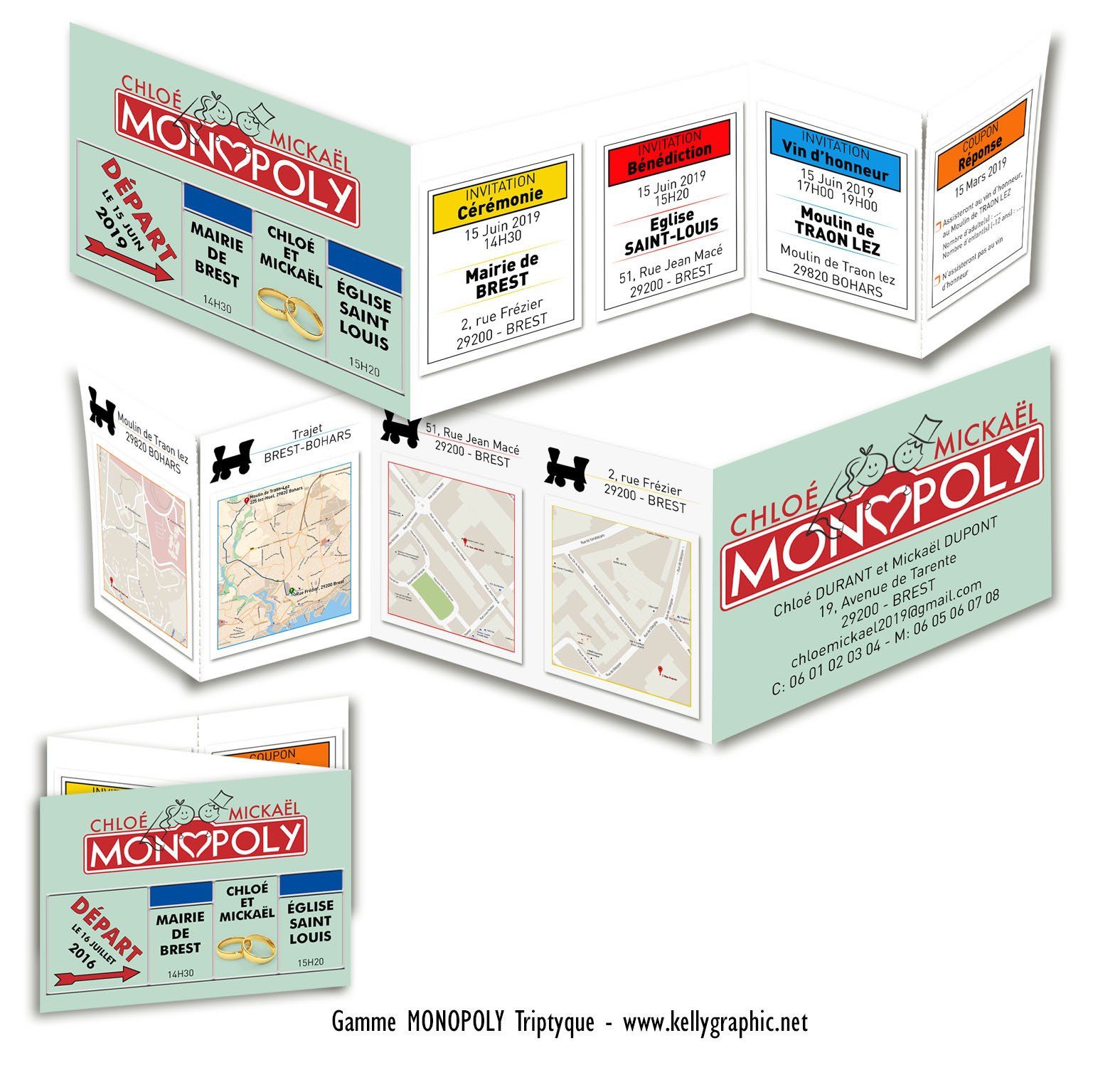 Faire-part mariage Monopoly Faire-part mariage Monopoly