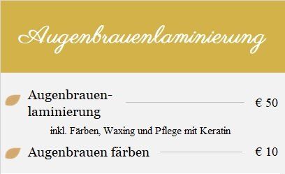 Augenbrauenlaminierung - Angebot