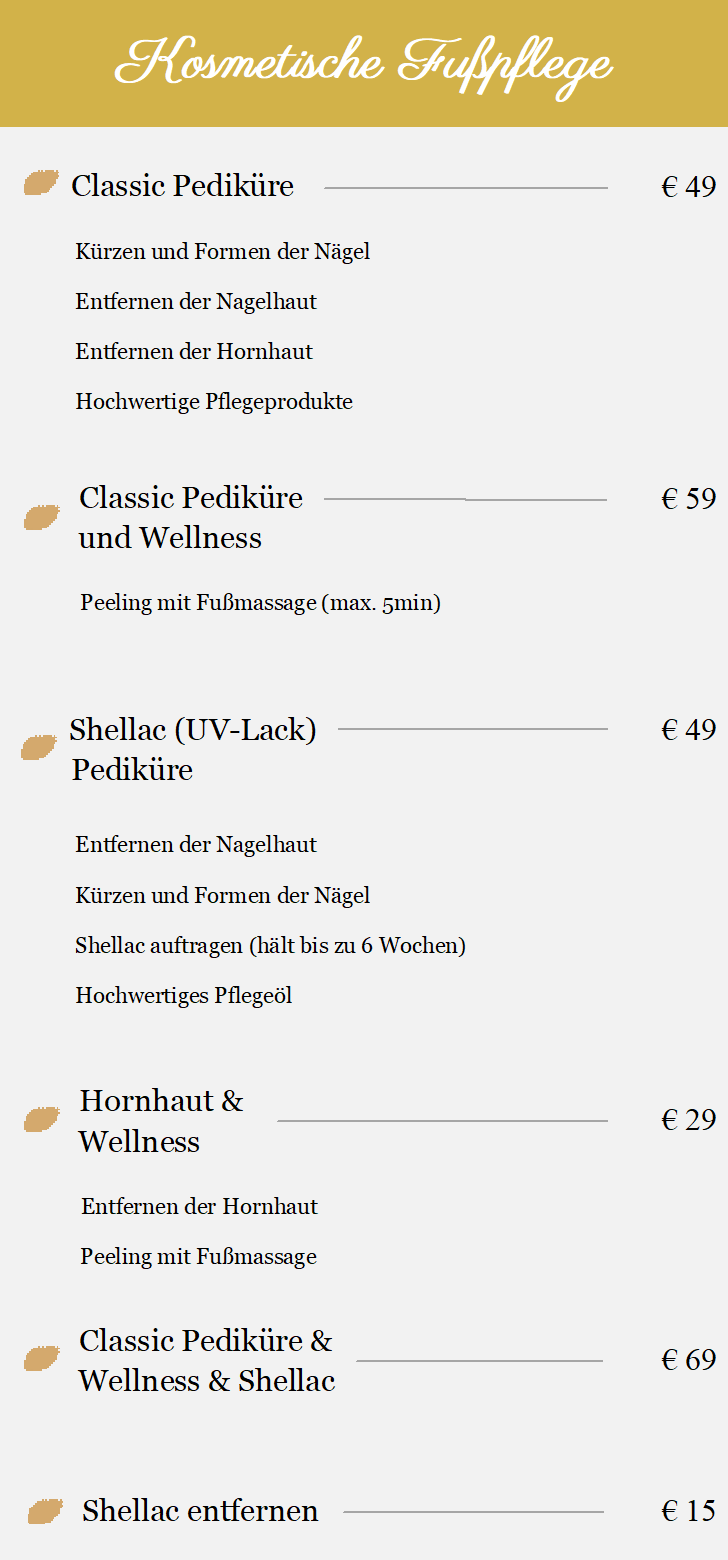 Kosmetische Fußpflege - Angebot