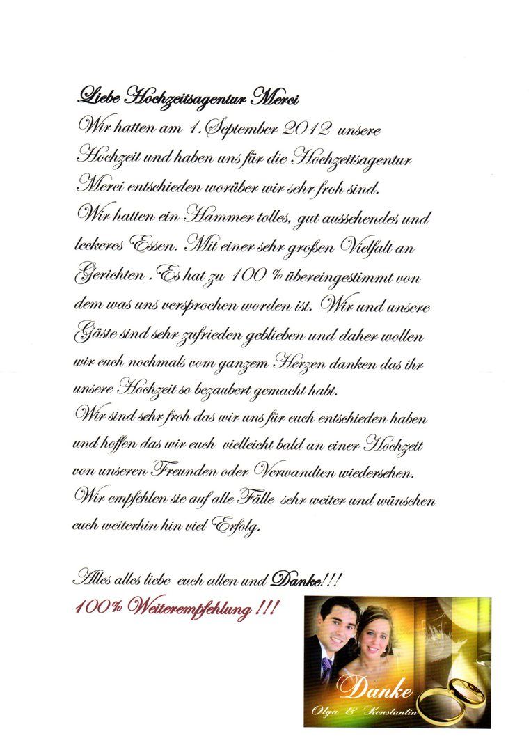 bewertung catering service merci