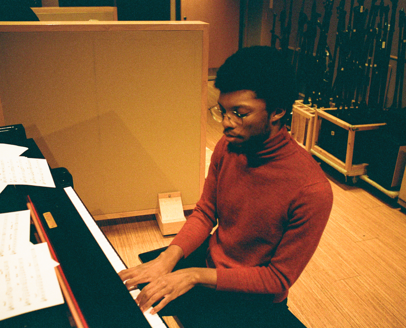 Brayden at the keyboard.