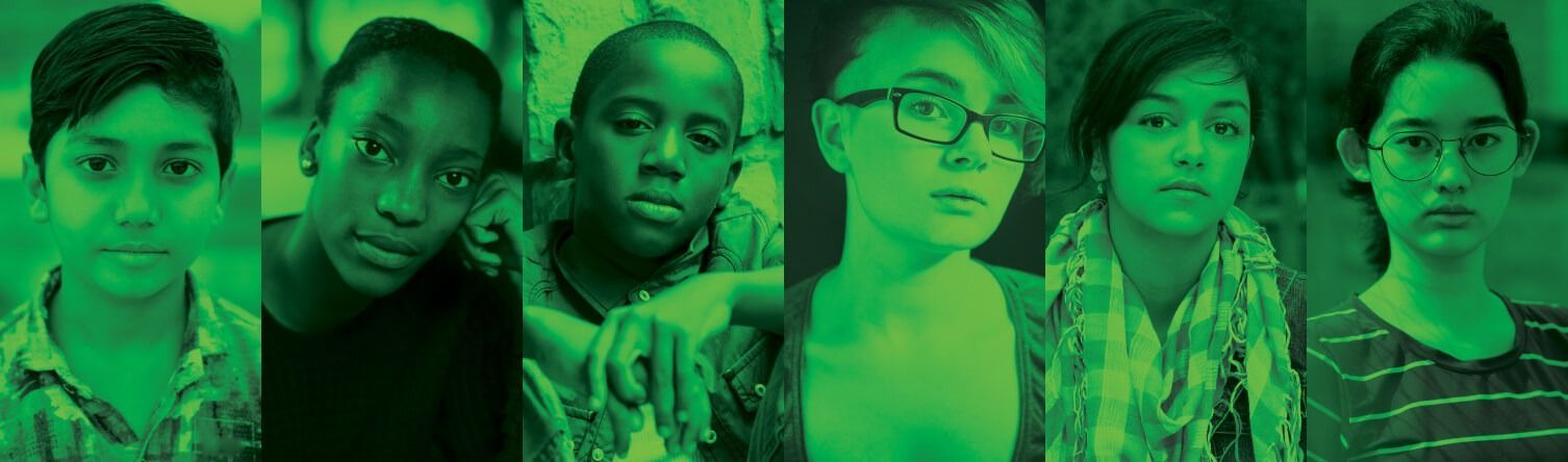 A series of portraits of children.