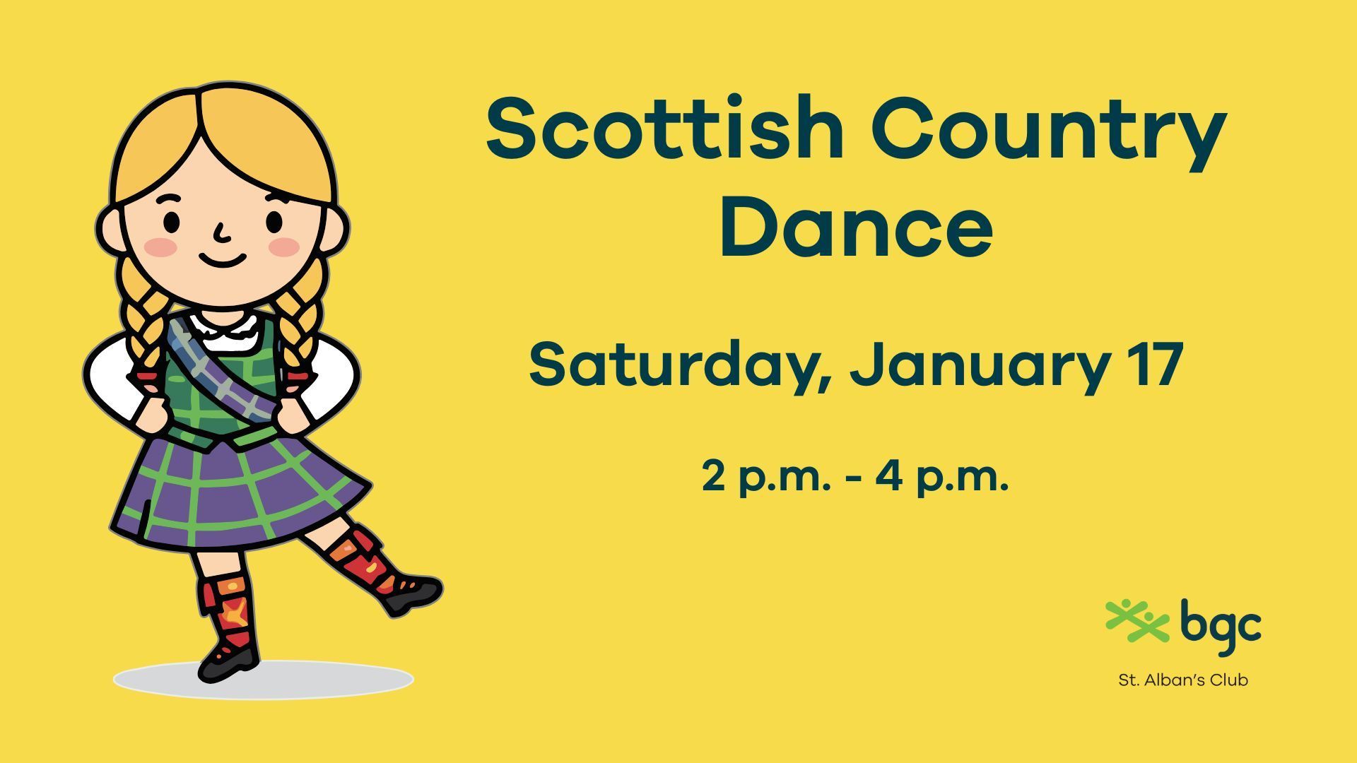 Scottish Country Dancing Fundraiser. Saturday, January 17 from 2 pm.