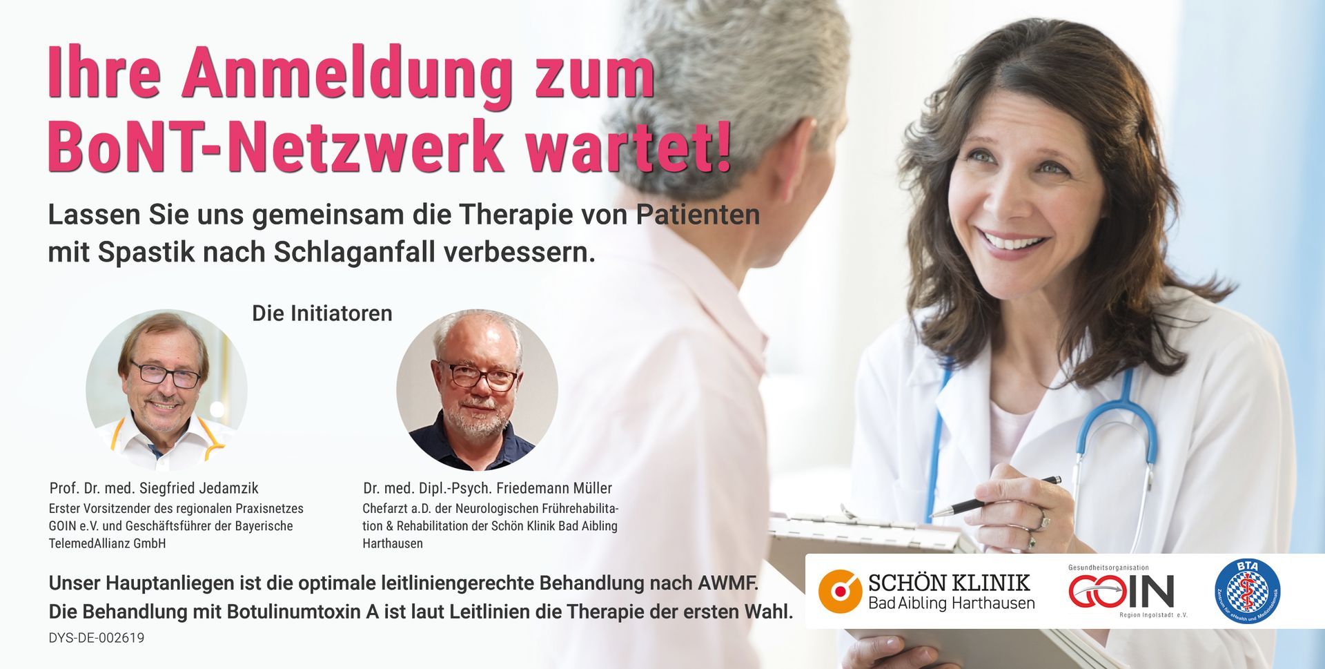 Für Ärzte: Jetzt Teil des BoNT-Netzwerkes werden! Für Ärzte: Jetzt Teil des BoNT-Netzwerkes werden!