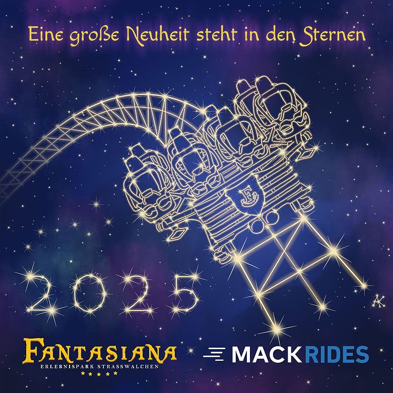 Ankündigung  FANTASIANA Achterbahn 2025 von der Firma Mack Rides