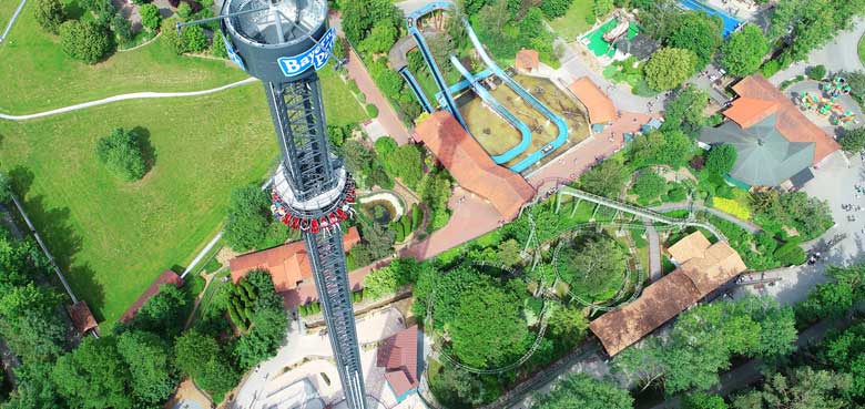 Bayer-Park eröffnet Freefall-Tower VOLTRUM Bayer-Park eröffnet Freefall-Tower VOLTRUM