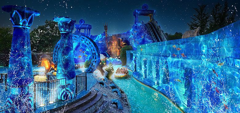Fuga da Atlantide mit Video-Mapping-Effekte Gardaland Fuga da Atlantide mit Video-Mapping-Effekte