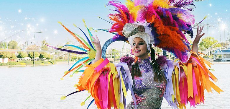 Das Heide Park Resort feiert Carnival im Mai. Carnival in Mai im Heide Park. Ein farbenfrohes Event.