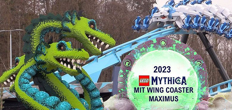 Vorbereitung für die neue Saison 2023 im LEGOLAND Deutschland. Die Vorbereitungen für die Saison 2023 und die finalen Arbeiten im neuen und damit 11. Themenbereich LEGO® MYTHICA sind in vollem Gange.