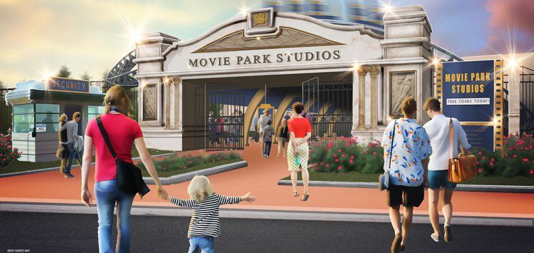 Movie Park Studios neuer Eingang. Movie Park Neue Eingang in die Studios