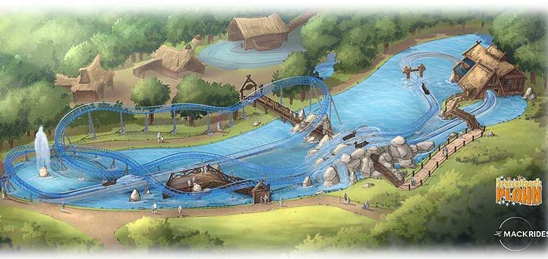 Multi-Launch-Coaster  Artwork Multi-Launch-Coaster für den Freizeitpark Plohn.
