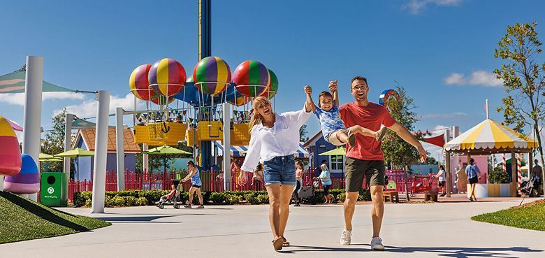 Peppa Pig-Heißluftballon-Fahrt Peppa Pig Park. Die Fahrt mit dem Heißluftballon