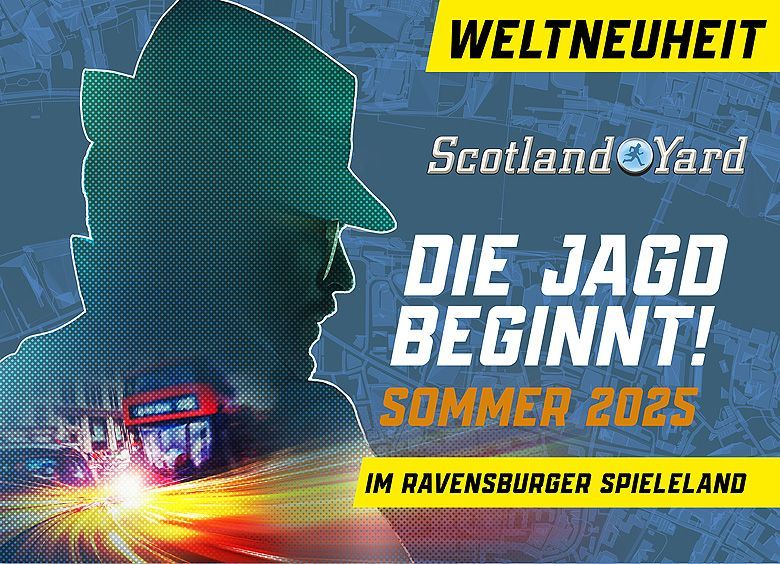 Ravensburger Spieleland die Weltattraktion 2025. Scotland Yard zieht als interaktive Fahrattraktion ins Ravensburger Spieleland ein.