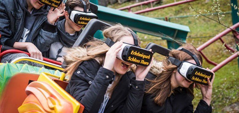 Schloss Thurn Achterbahn mit VR Brille
