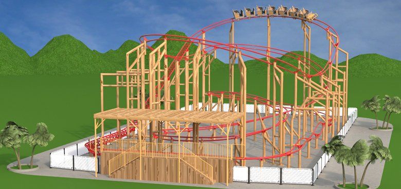 Skyline Park mit zwei Achterbahnen und interaktiven Rundfahrgeschäft. Skyline Park mit zwei neuen Achterbahnen und interaktiven Rundfahrgeschäft.