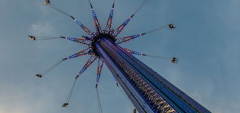 Allgäu Skyline Park - Allgäuflieger Mit knapp 150 Metern ist der Allgäuflieger das höchste Flugkarussell der Welt im Skyline Park.