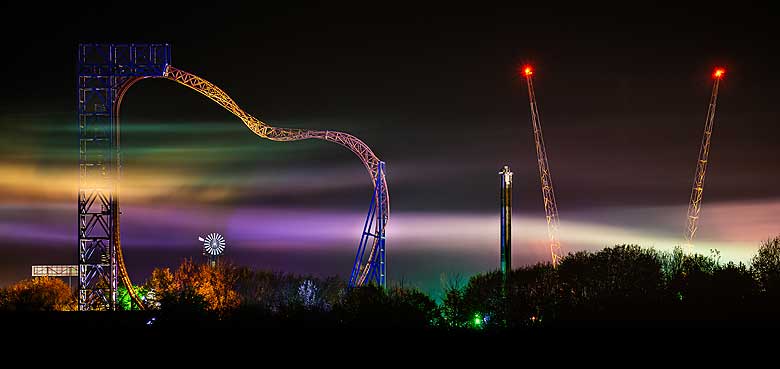 Skyline Park bei Nacht. Skyline Park bei Nacht nach zwei Jahren Pause.