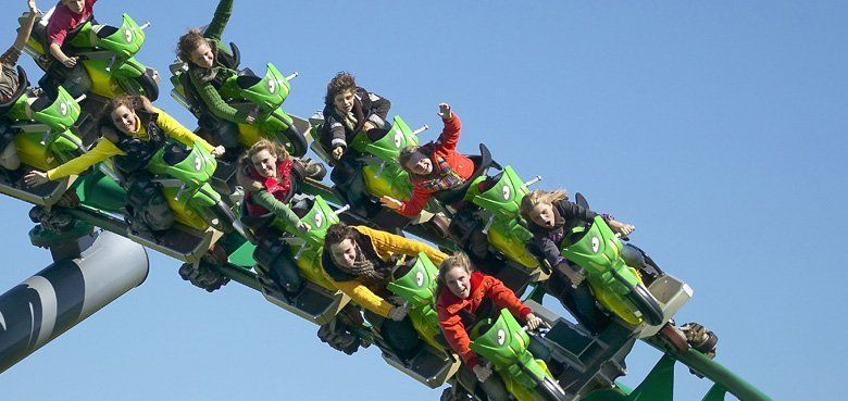 Booster Bike - Toverland Freizeitpark Der Booster Bike Coaster im Toverland feierte 2004 seine Einweihnung