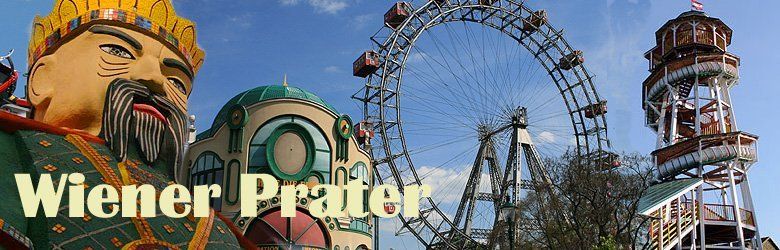 Wiener Prater - Wurstelprater Der Wiener Prater mit Riesenrad, Tobbogan und Calafatti