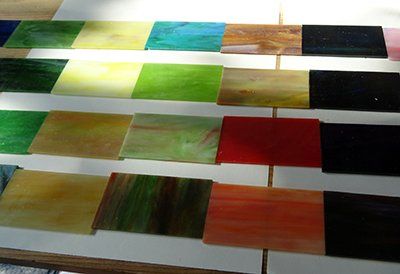 Art'lekin-vitrail traditonnel sur mesure-début du projet - choix des couleurs