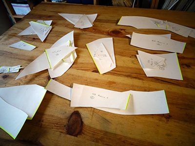 Art'lekin-vitrail traditonnel sur mesure-début du projet - les gabarits