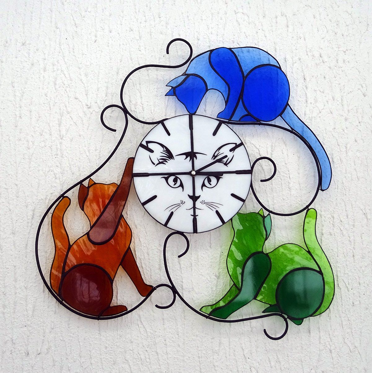 Horloge en verre Art'lekin sur la thématique des chats