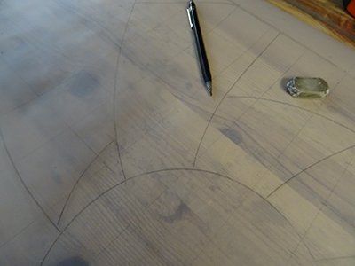 Vitrail Danse du Soleil, Traçage du dessin