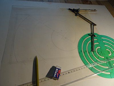 Art'lekin, vitrail, technique traditionnelle, tracé initial