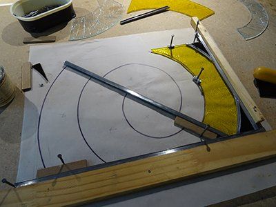 Art'lekin, vitrail, technique traditionnelle, Début du montage