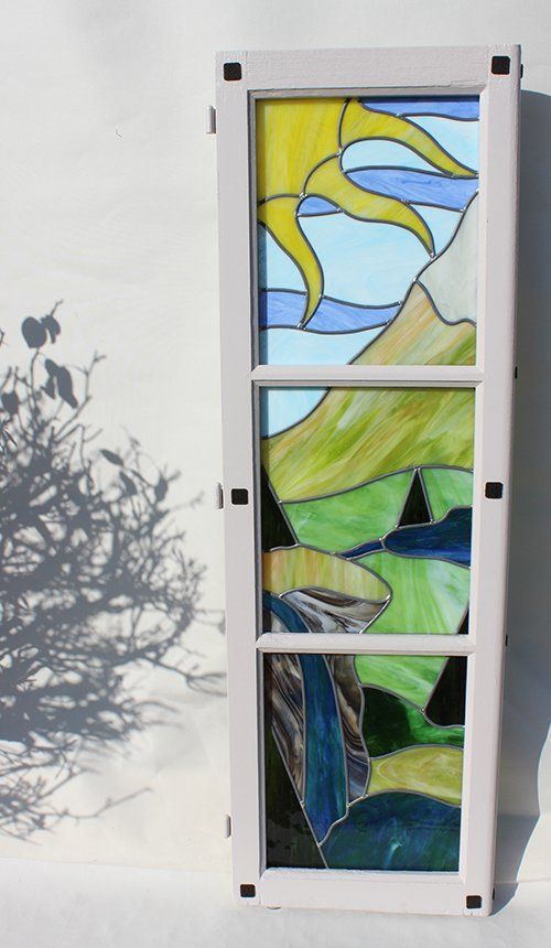 Art'lekin, vitrail sur-mesure, Cascade, technique traditionnelle, vitraux installés