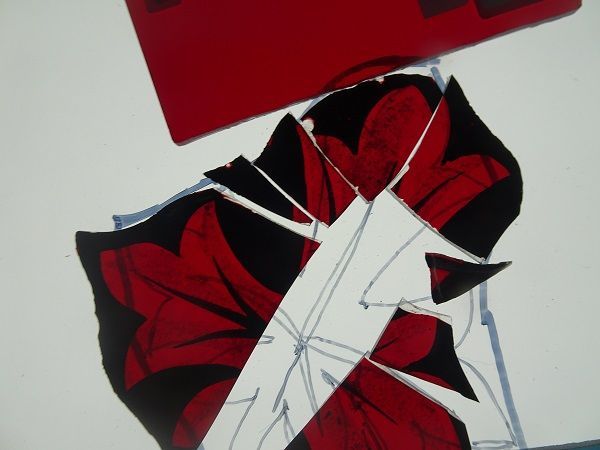 Restauration St Bueil - Pièce rouge - Morceaux