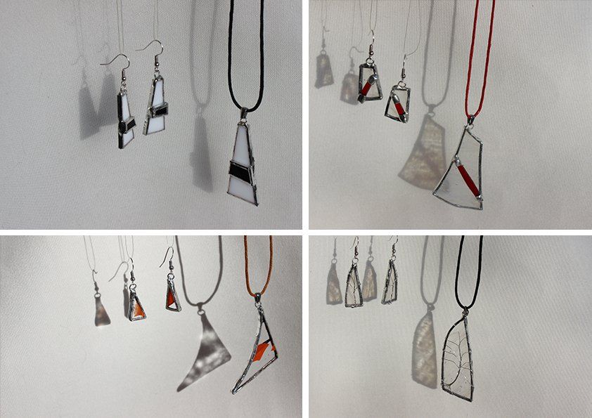 Parures avec collier et boucles d'oreille, ou simple collier, les bijoux Art'lekin sont des pièces uniques réalisées avec soin.