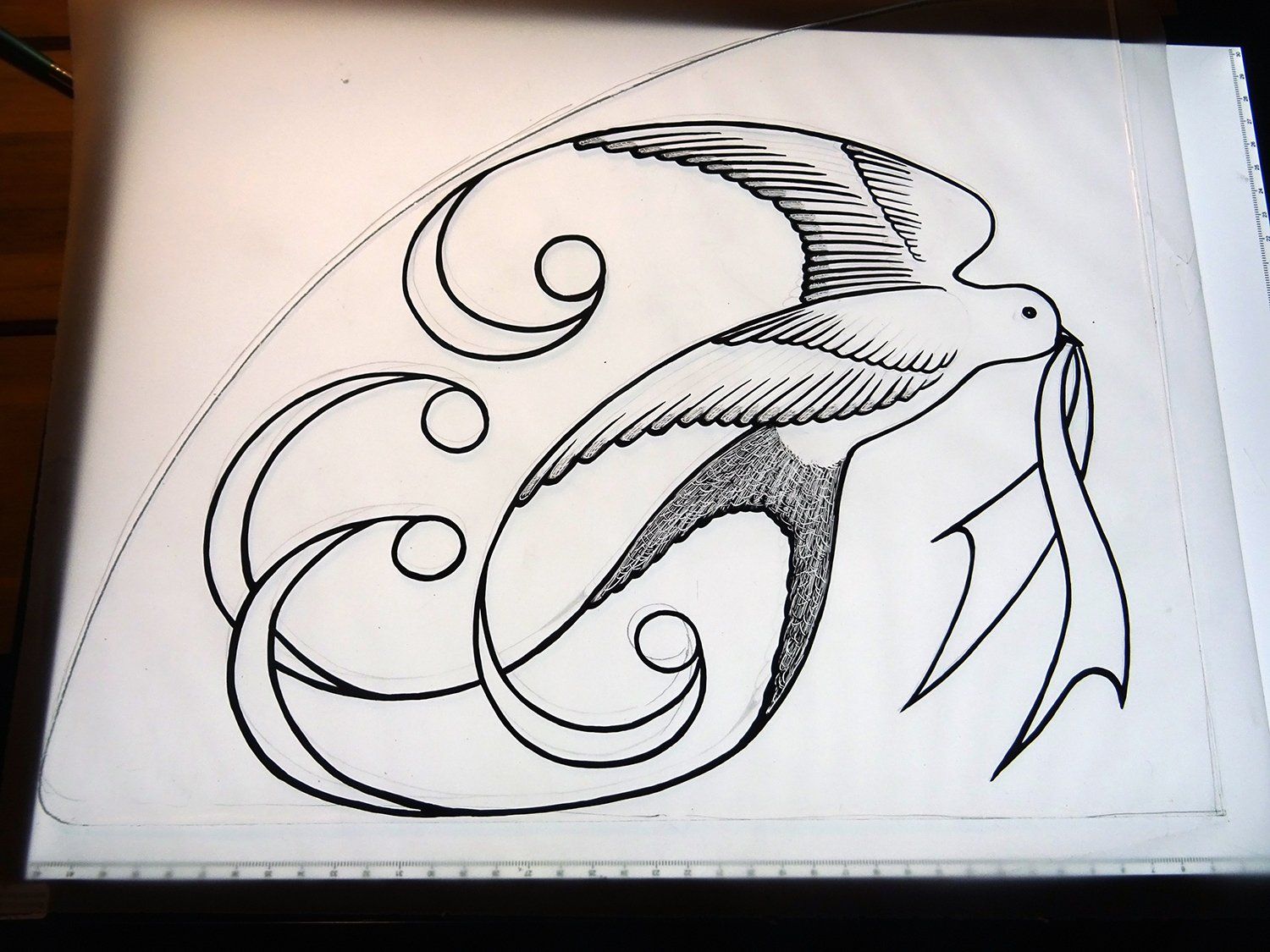 Vitrail Art'lekin pour imposte - Peinture à la grisaille