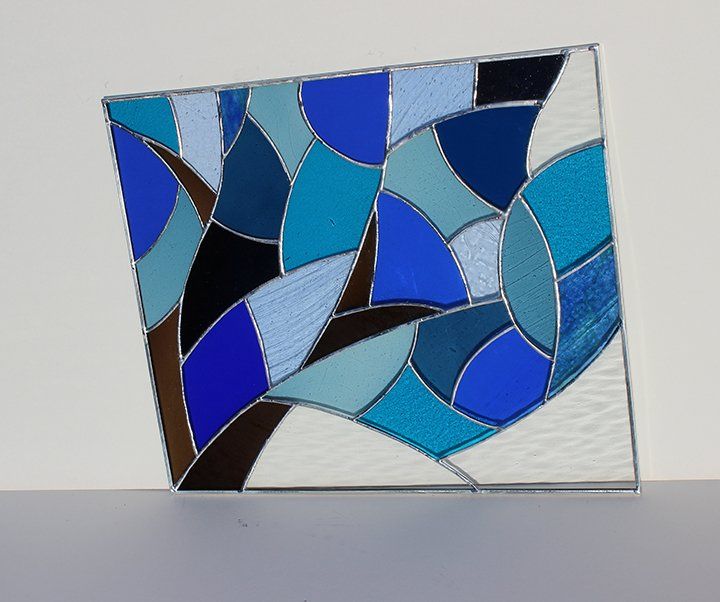 Art'lekin-Vitrail Tiffany-L'arbre des saisons-brasure bleu