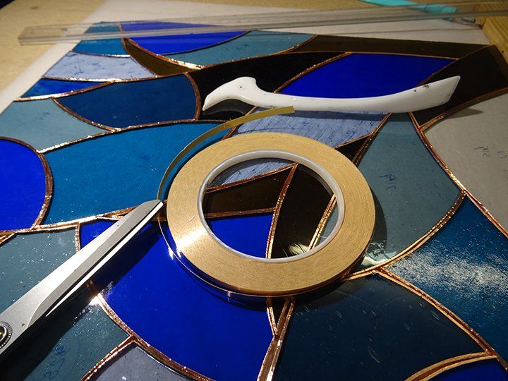 Art'lekin-vitrail-Tiffany-arbre des saisons-cuivre