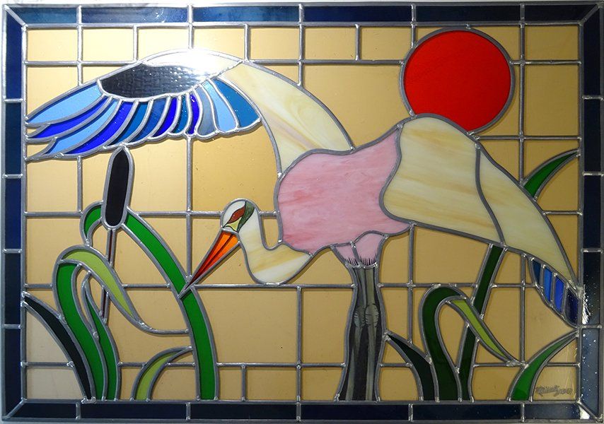 Restauration d'un vitrail traditionnel avec pièces peintes