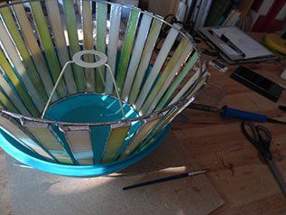 Art'lekin, luminaire en verre,