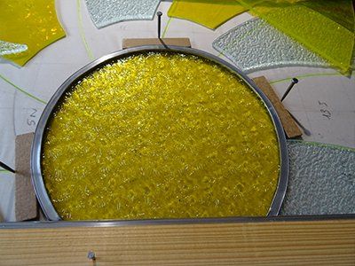 Art'lekin, vitrail danse du soleil, technique traditionnelle, étape 2