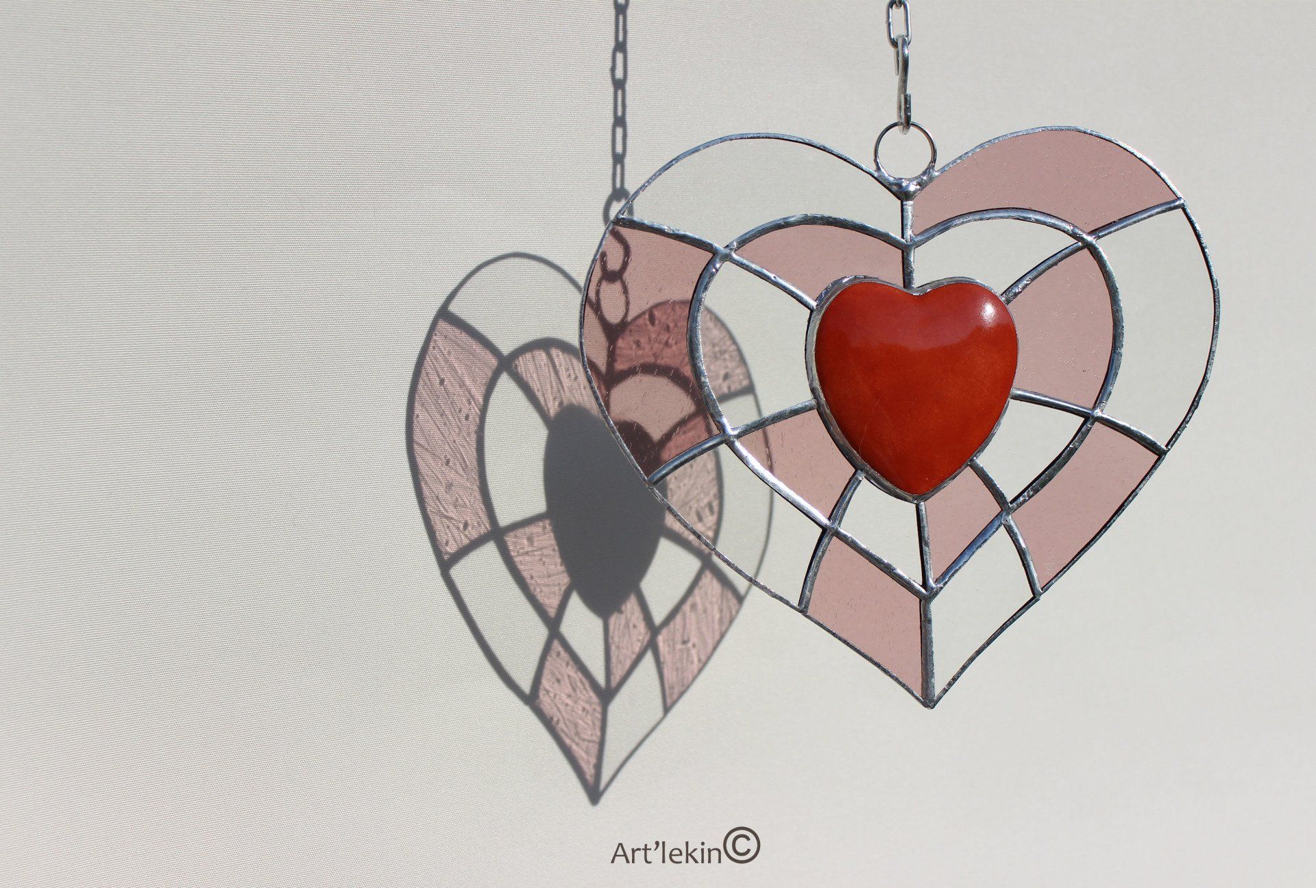 Art'lekin, suspensions, coeur de verre