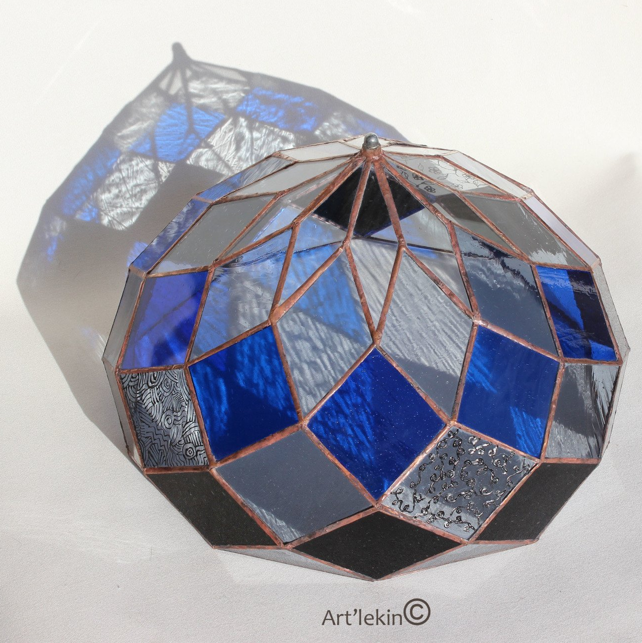 Art'lekin, décoration en Tiffany, zome bleu