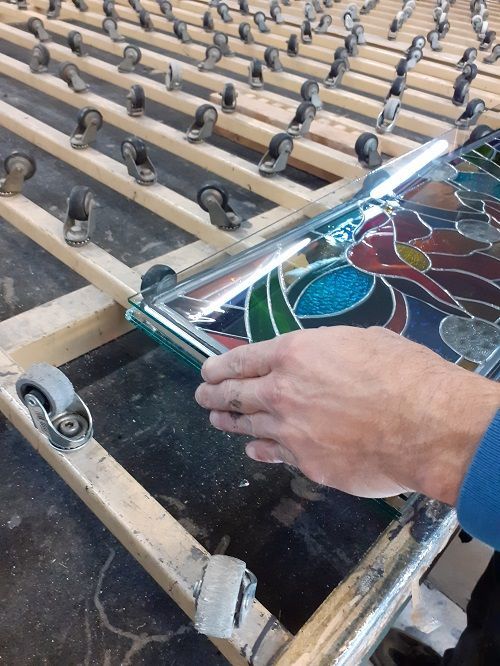 Art'lekin-Mise en double vitrage des vitraux -étape 1