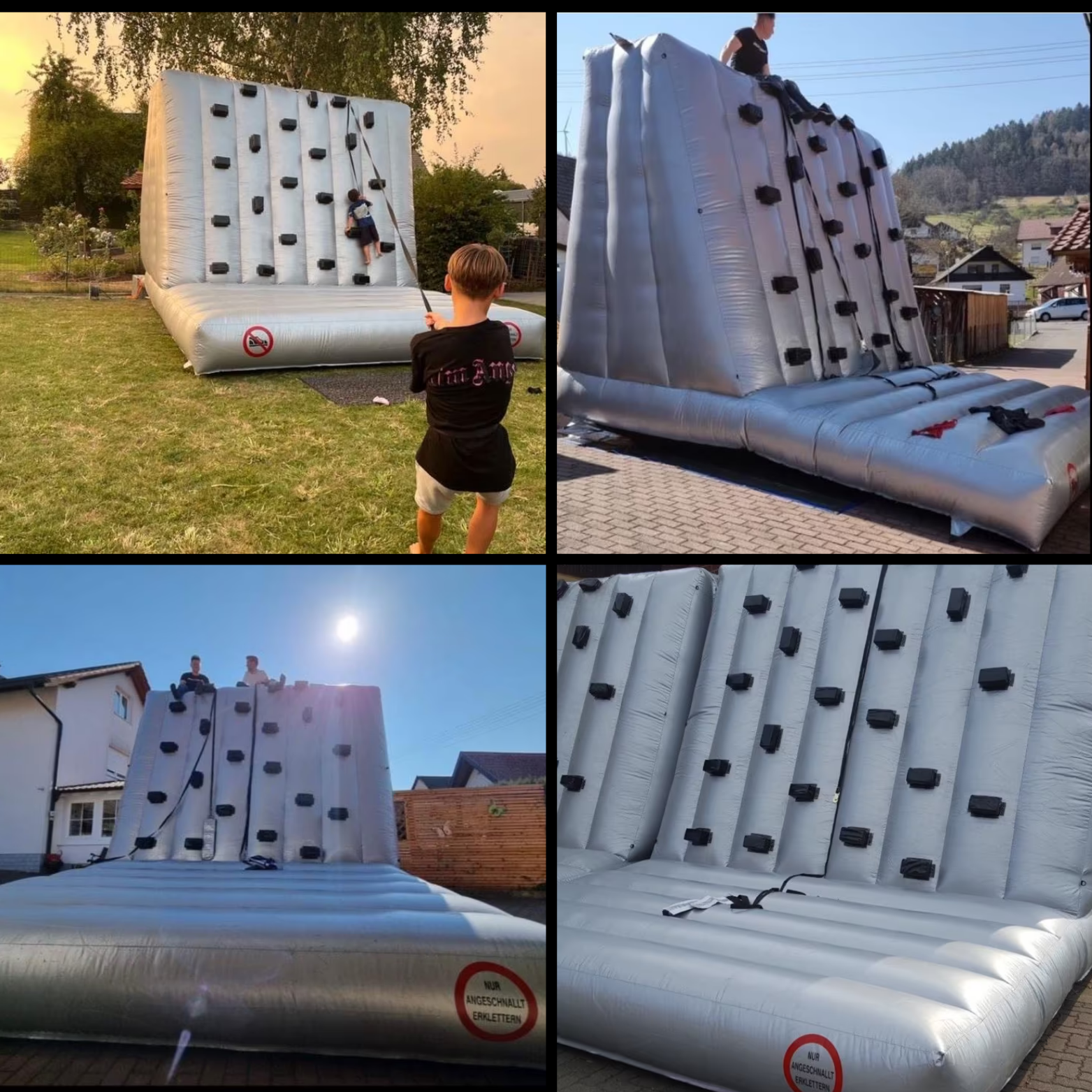 Hüpfburg, Kletterwand