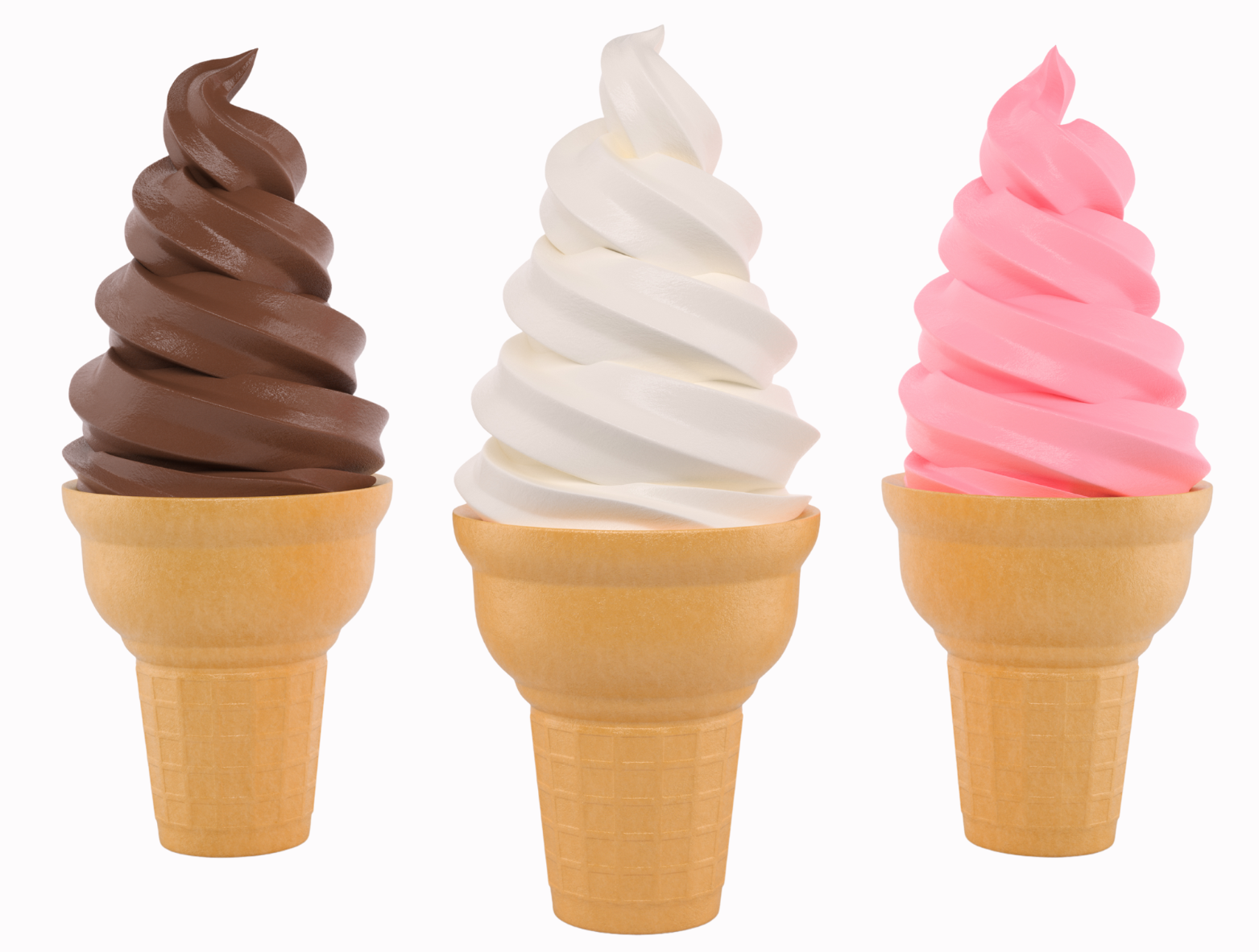 Soft-Eis-Pulver und Waffeln