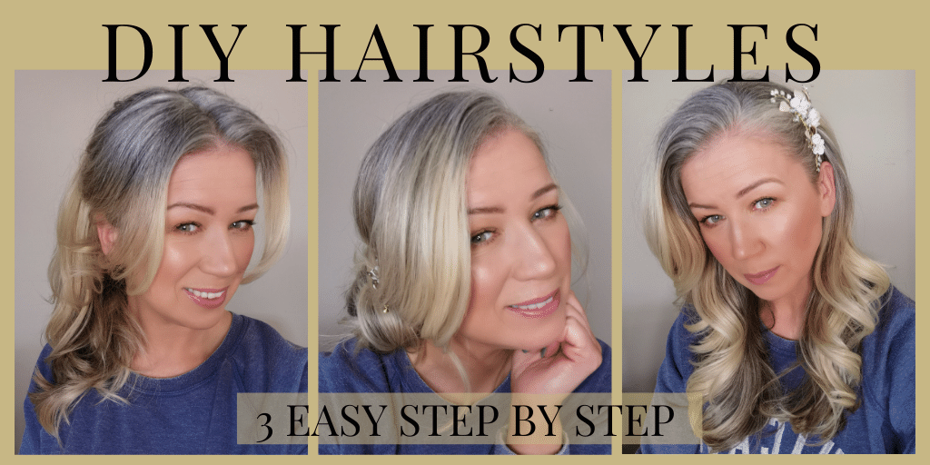DIY How To side bun glam hair down and glam ponytail
