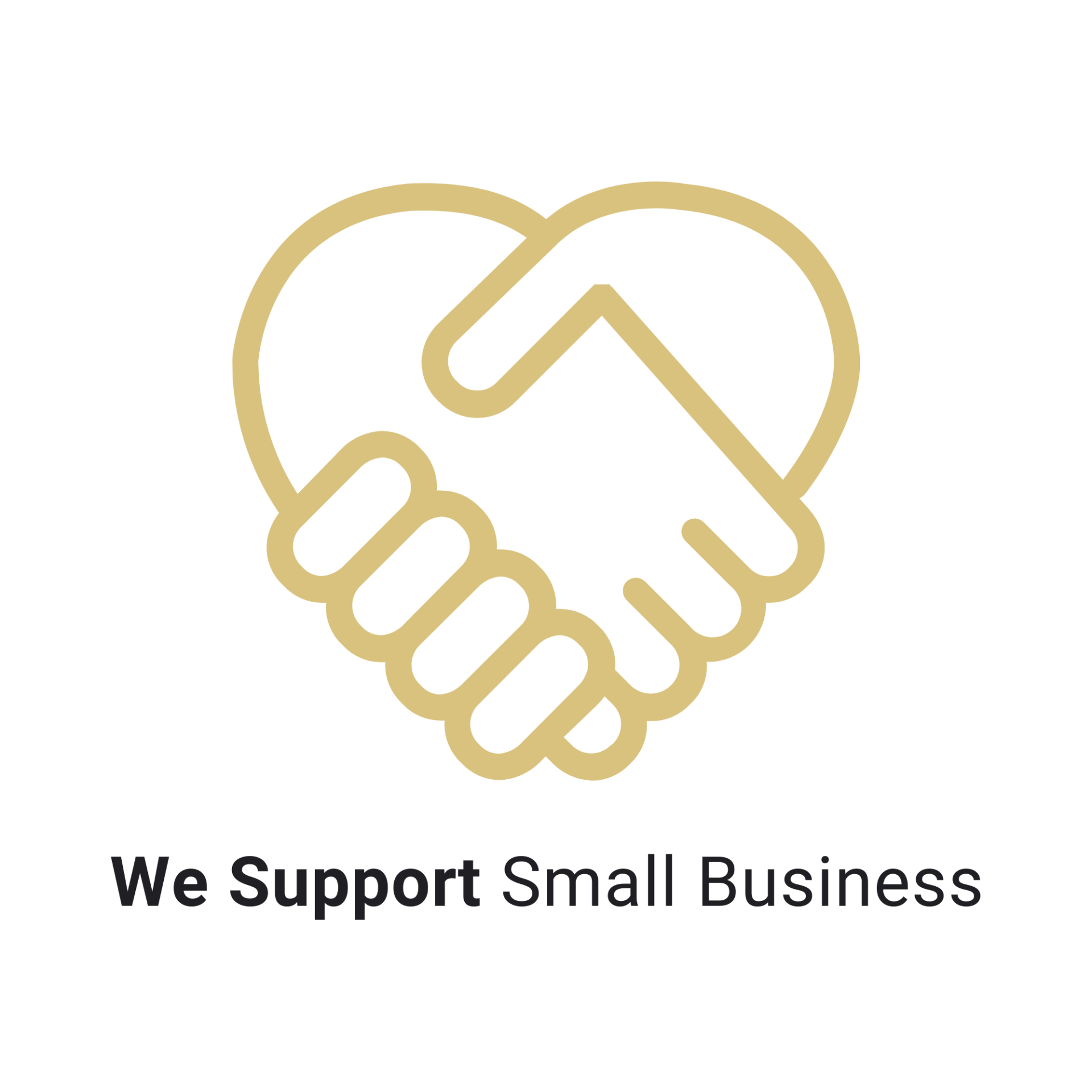 Logo We Support Small Business. Vorteile für Kleinunternehmer im Mietstudio Kleines Loft