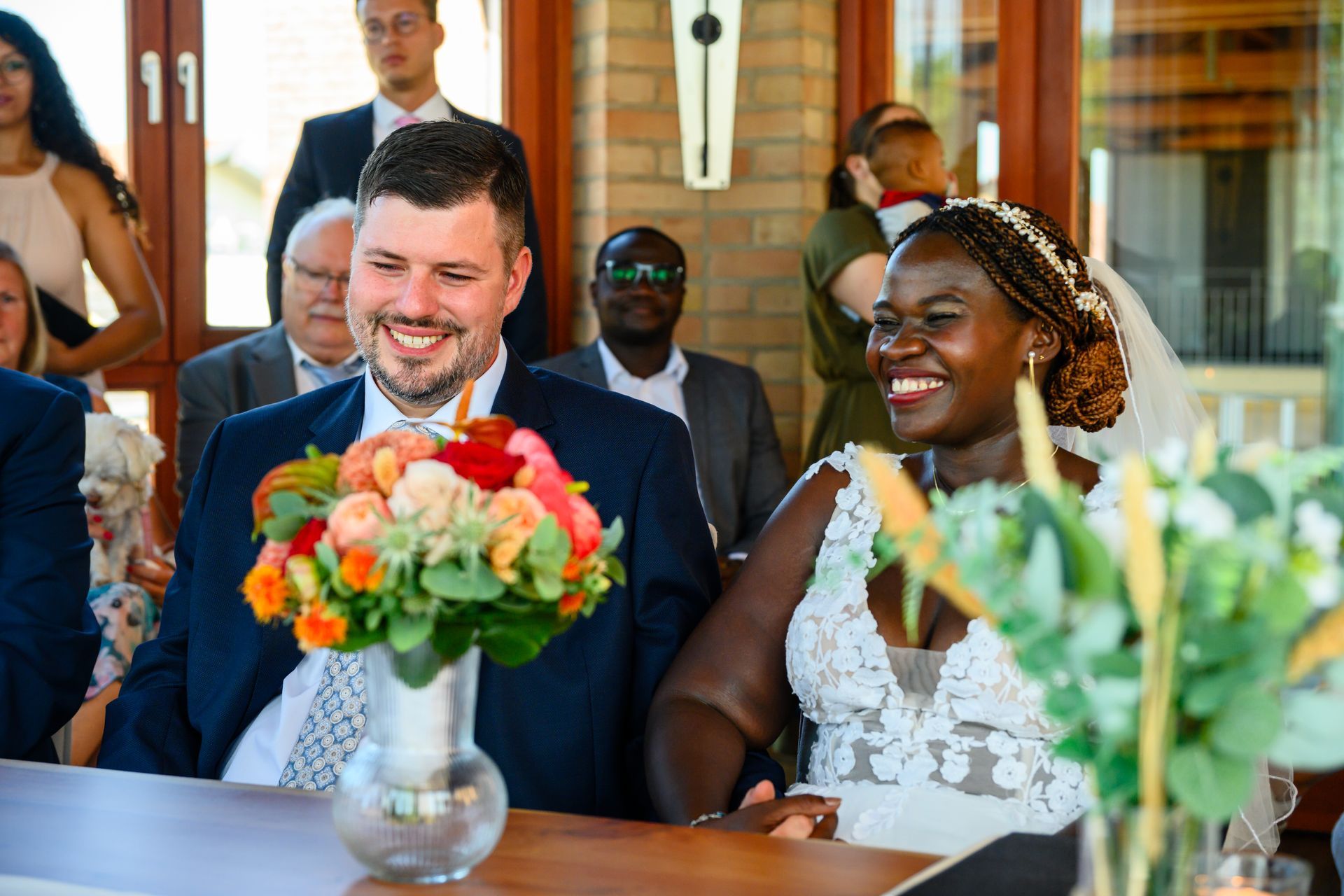 Brautpaar während der Trauung bei einer Hochzeit in Karlsruhe
