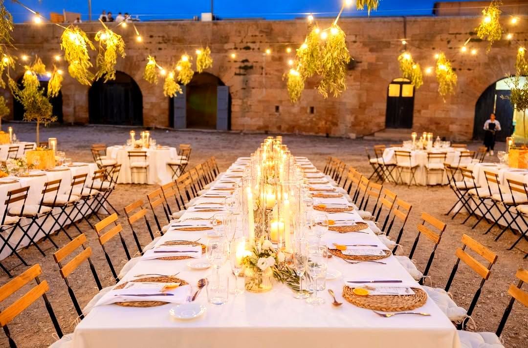 iluminación de boda en la mola menorca