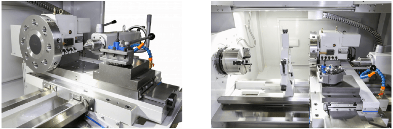 Vue intérieure du tour CN tourelle et broche tour à commande numérique